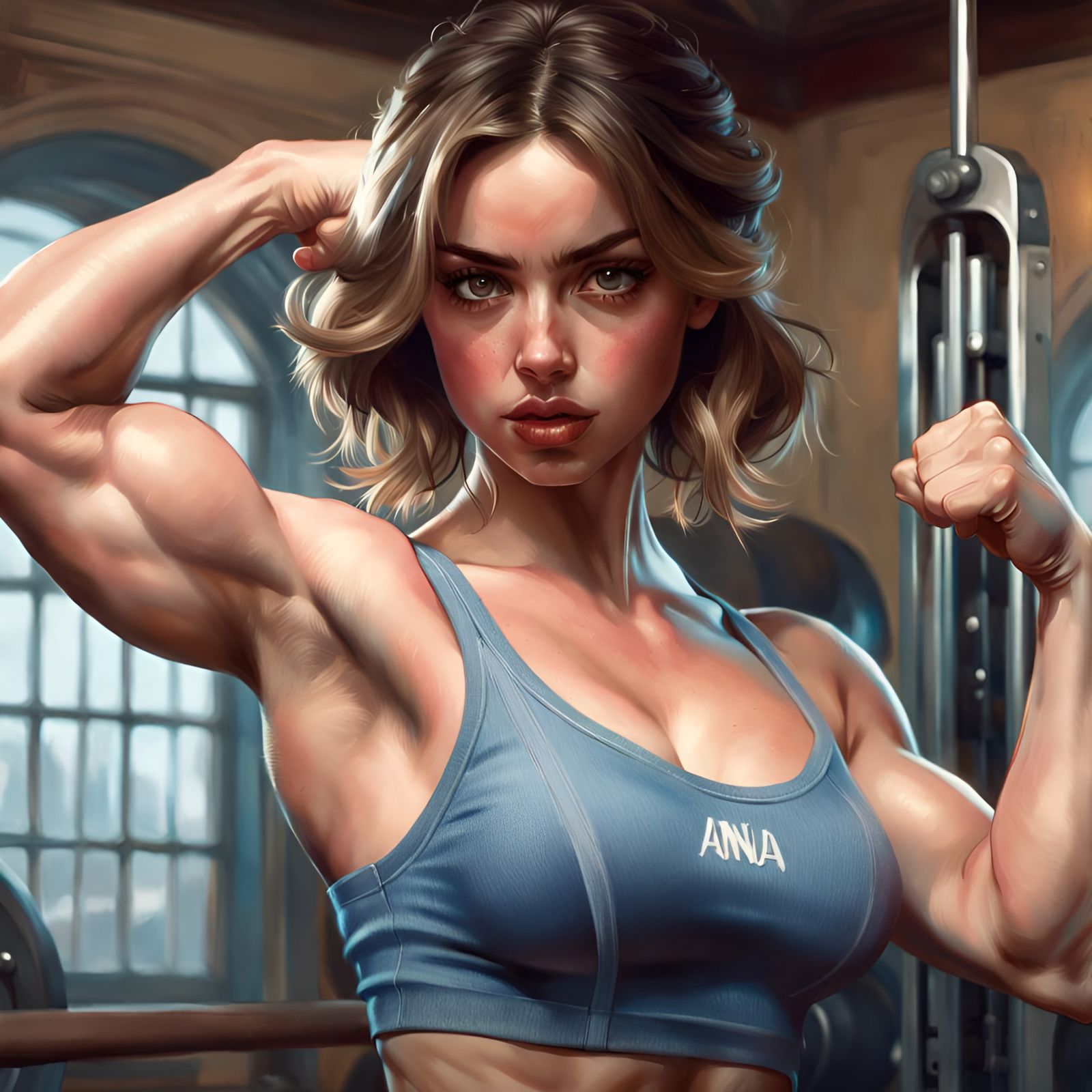 Ana de Armas Flexing: A Digital Pin-Up Portrait
