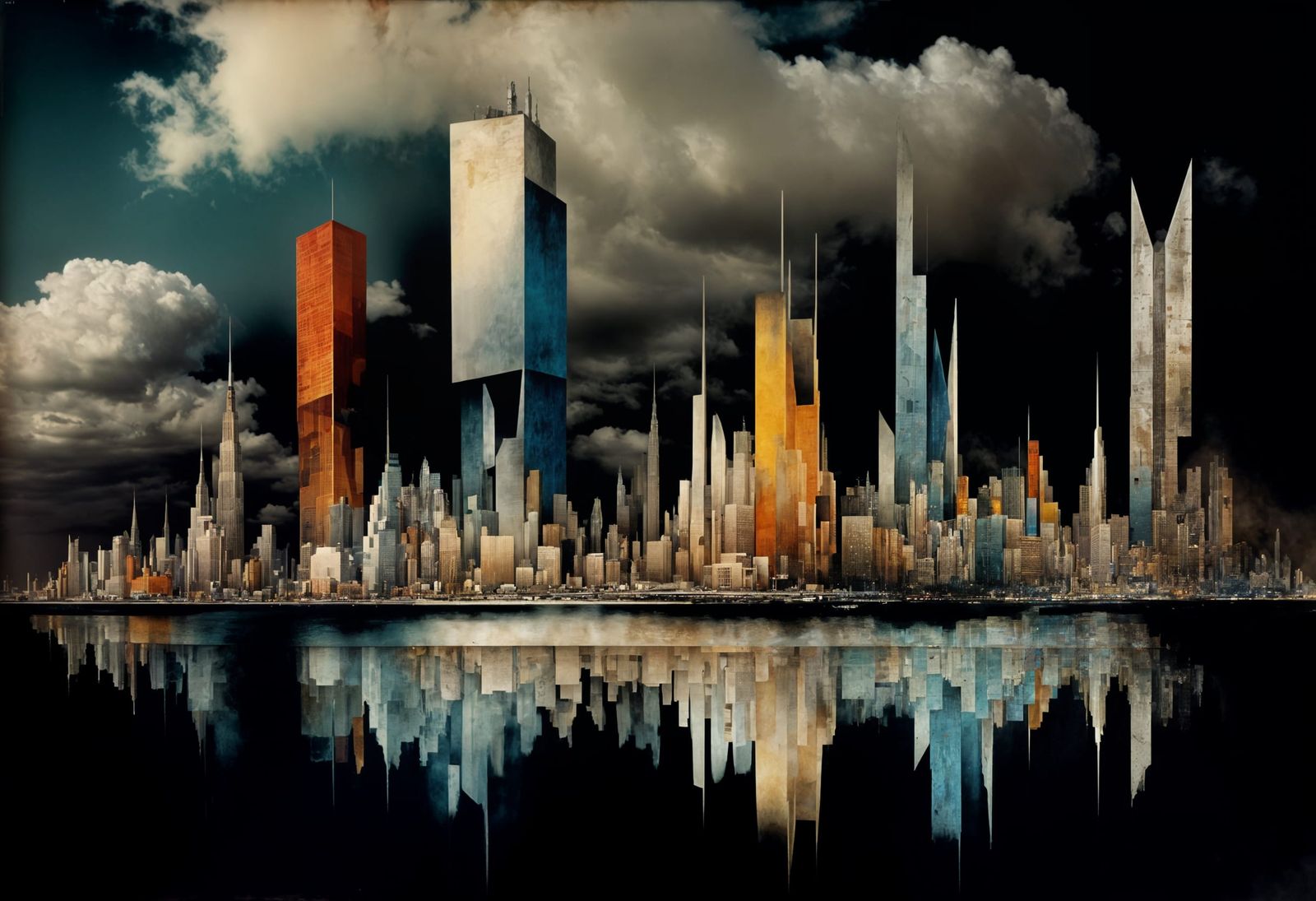 Polychromatic Cityscape in Abstract Matte Painting Style