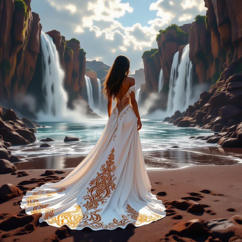 Kida on Chocolate Beach in Hyperrealistic Style