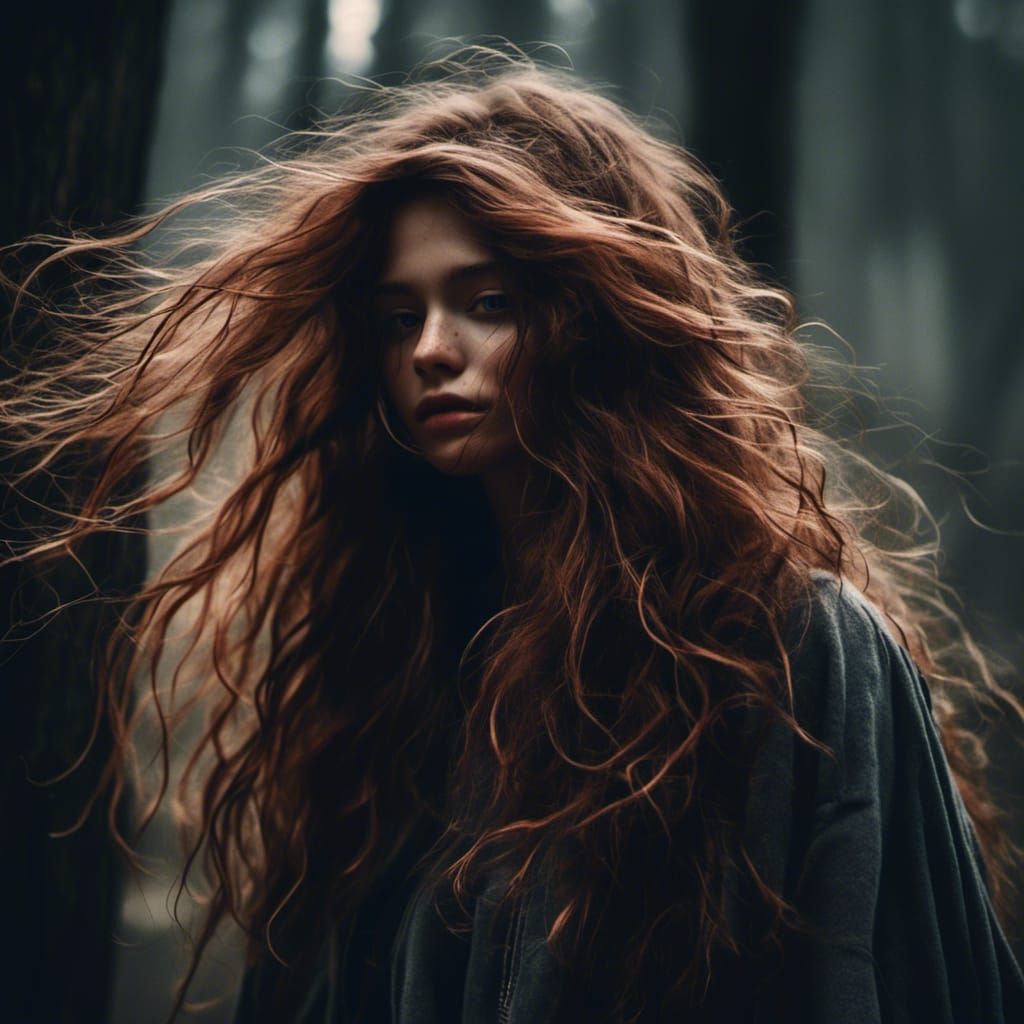 Mysterious Rouge Girl in Hyperrealism