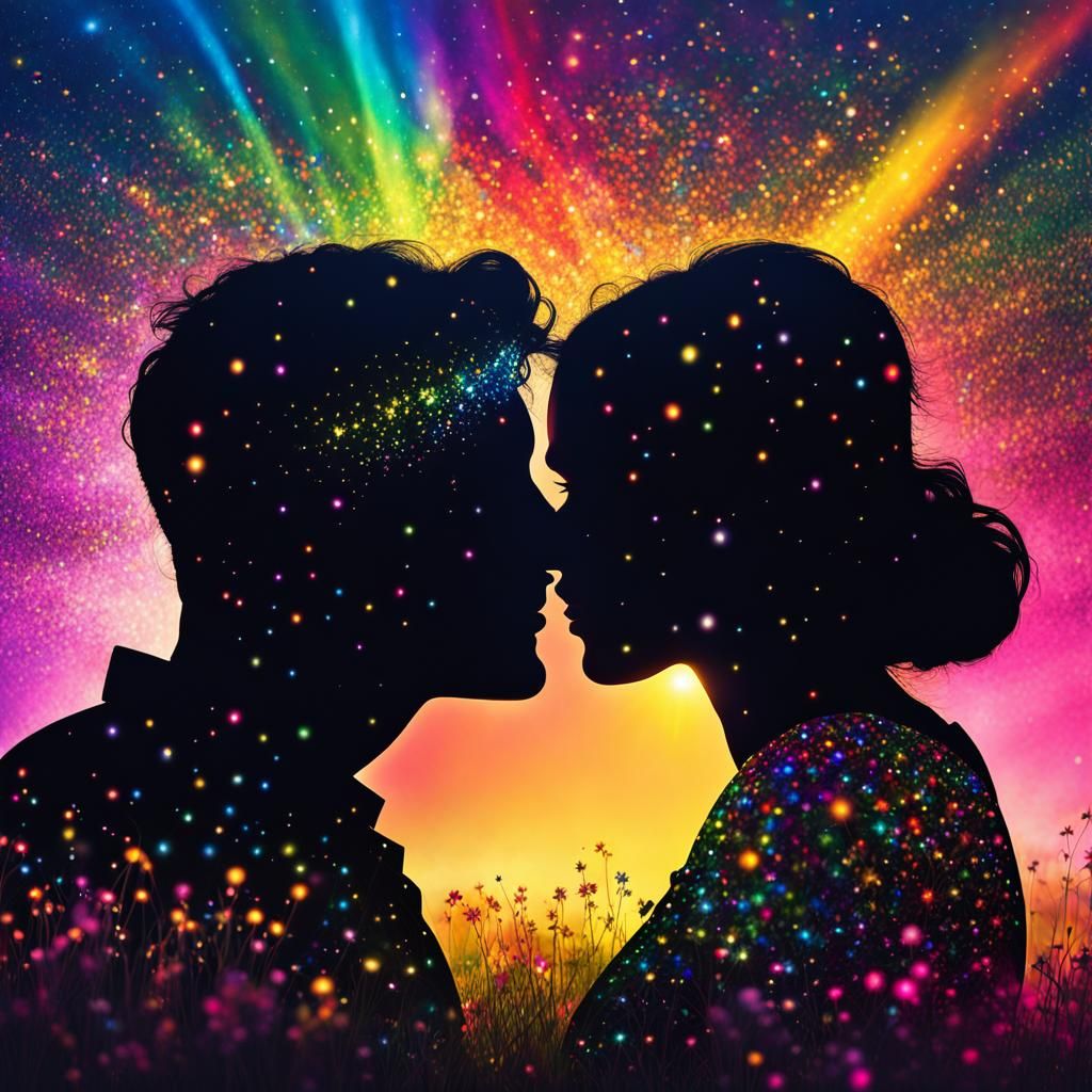 reverse silhouette; couple