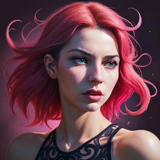 Pink Haired Woman