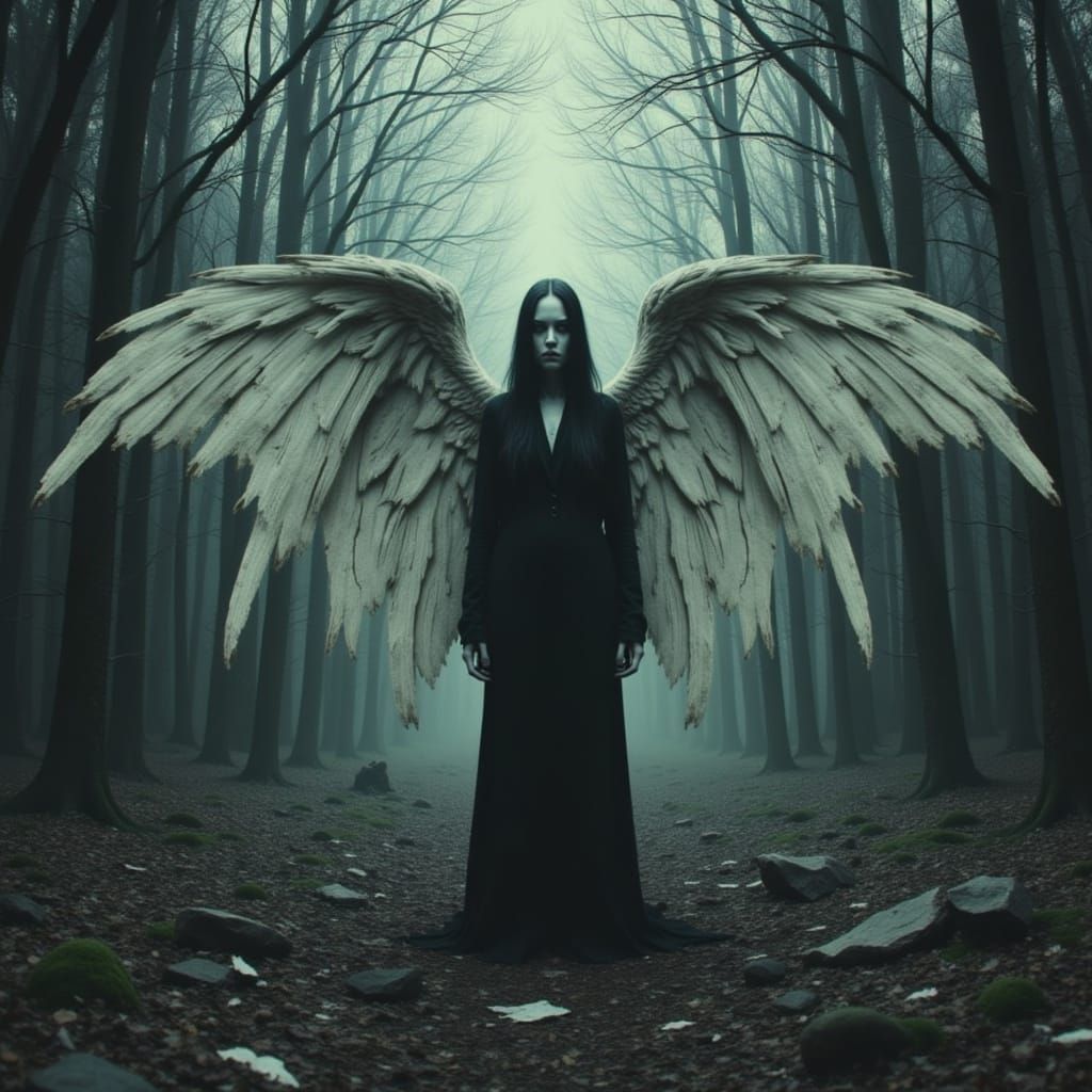 Fallen Angel in Dystopian Dark Error Punk World