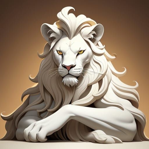 White Chocolate Lion Sculpture on Truffle Mountain