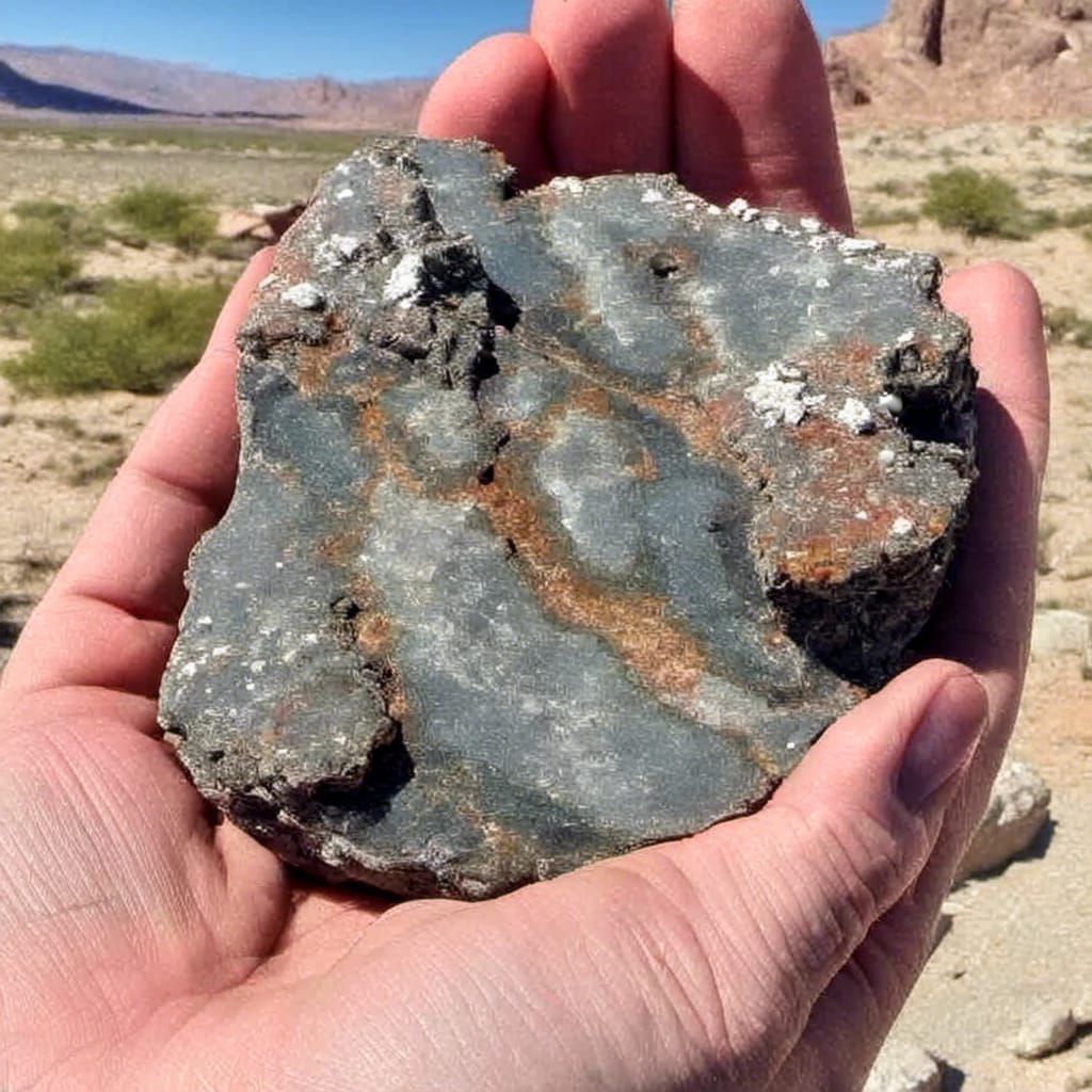 Man Holding Thundereggs Digital Art Portrait