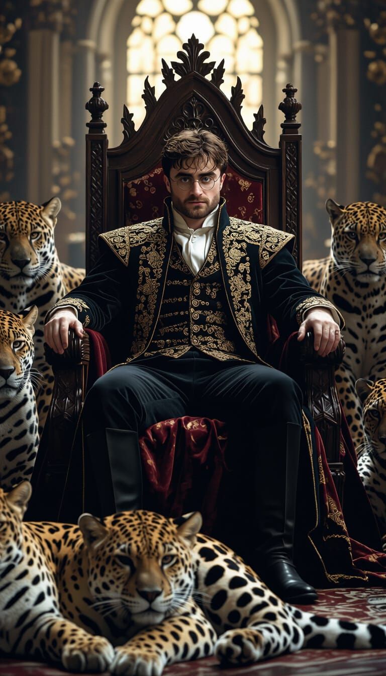 Regal Figure on Throne with Jaguars, Film Still
