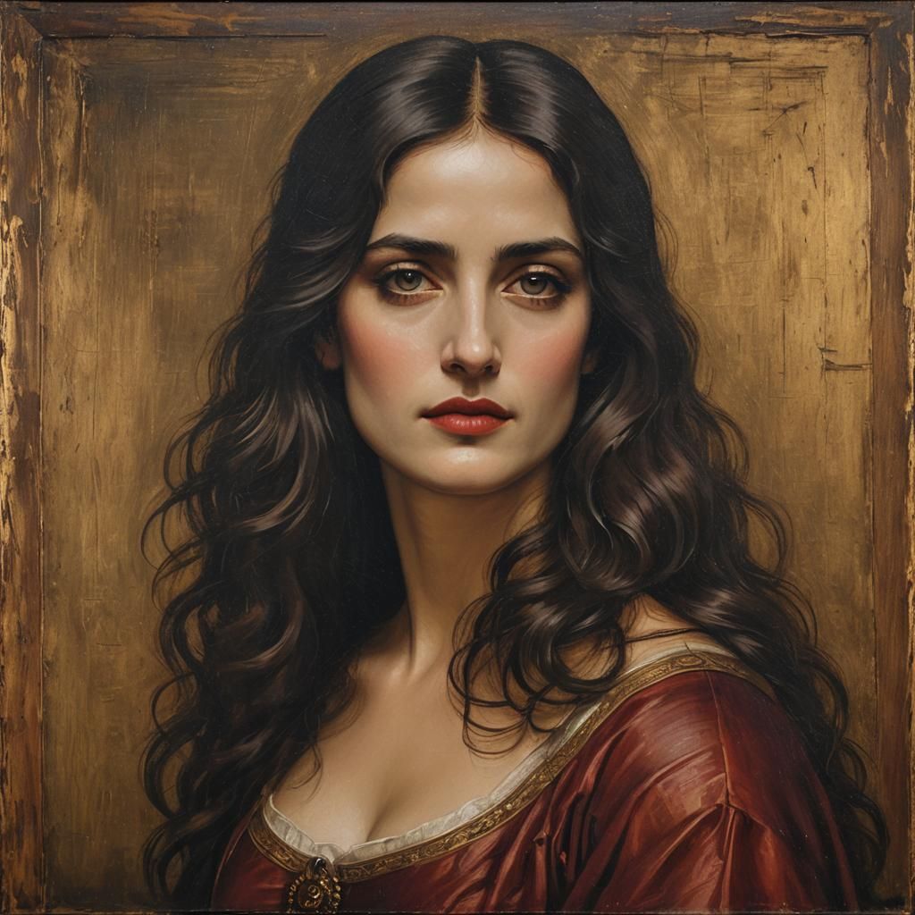 Renaissance Portrait of a Woman with Dark Hair