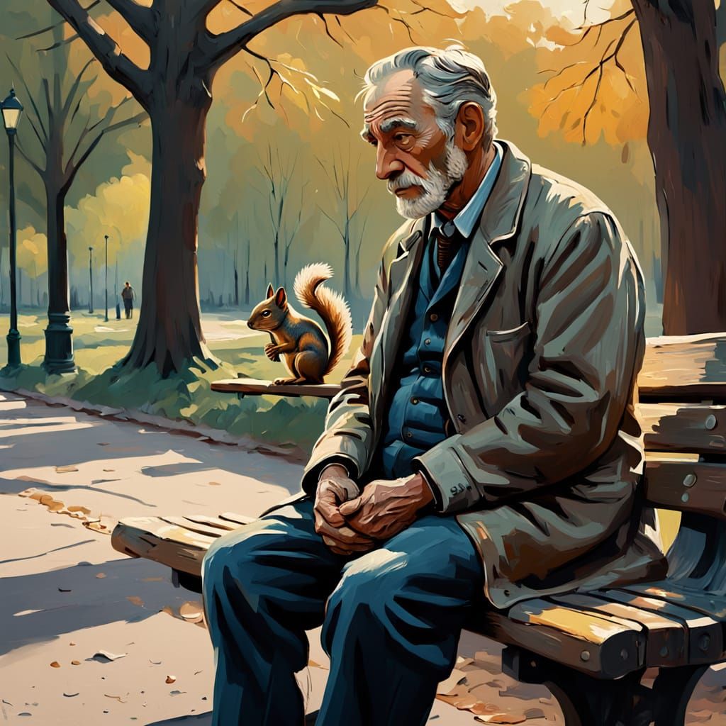 Elderly Man Finds Solace in Nature's Warmth