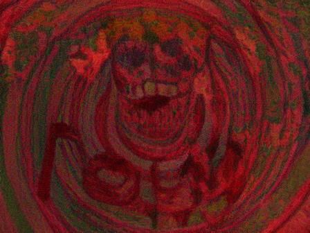 Nightmarish Face with Teeth for Eyes