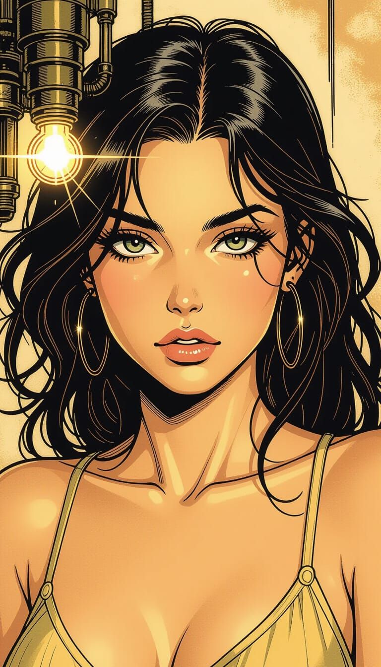 Druuna Portrait in Serpieri Comic Art Style