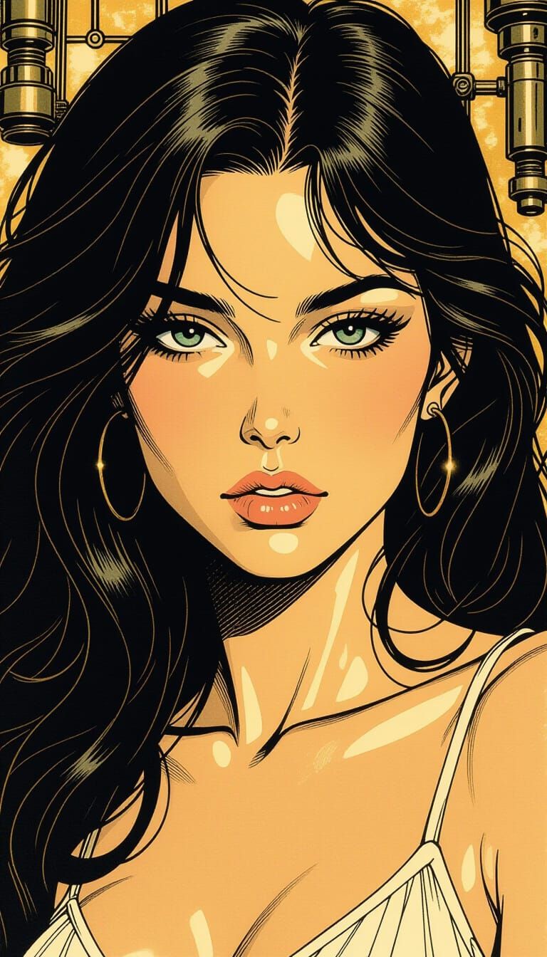 Druuna Portrait with Innocence and Defiance in Chiaroscuro