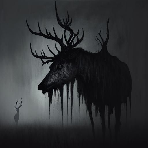 Surreal Elk Entity in Dreamlike Space