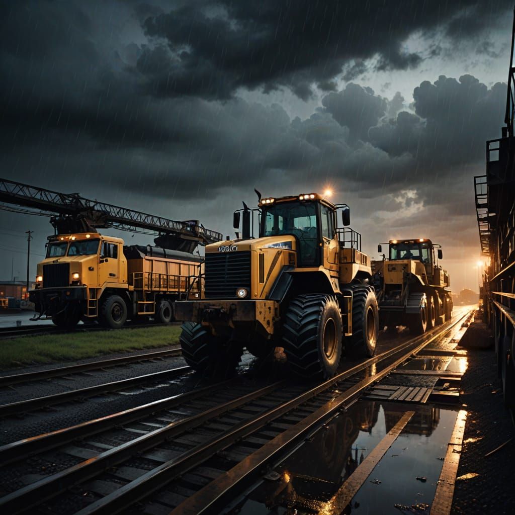 Industrial Ferry Scene at Dusk