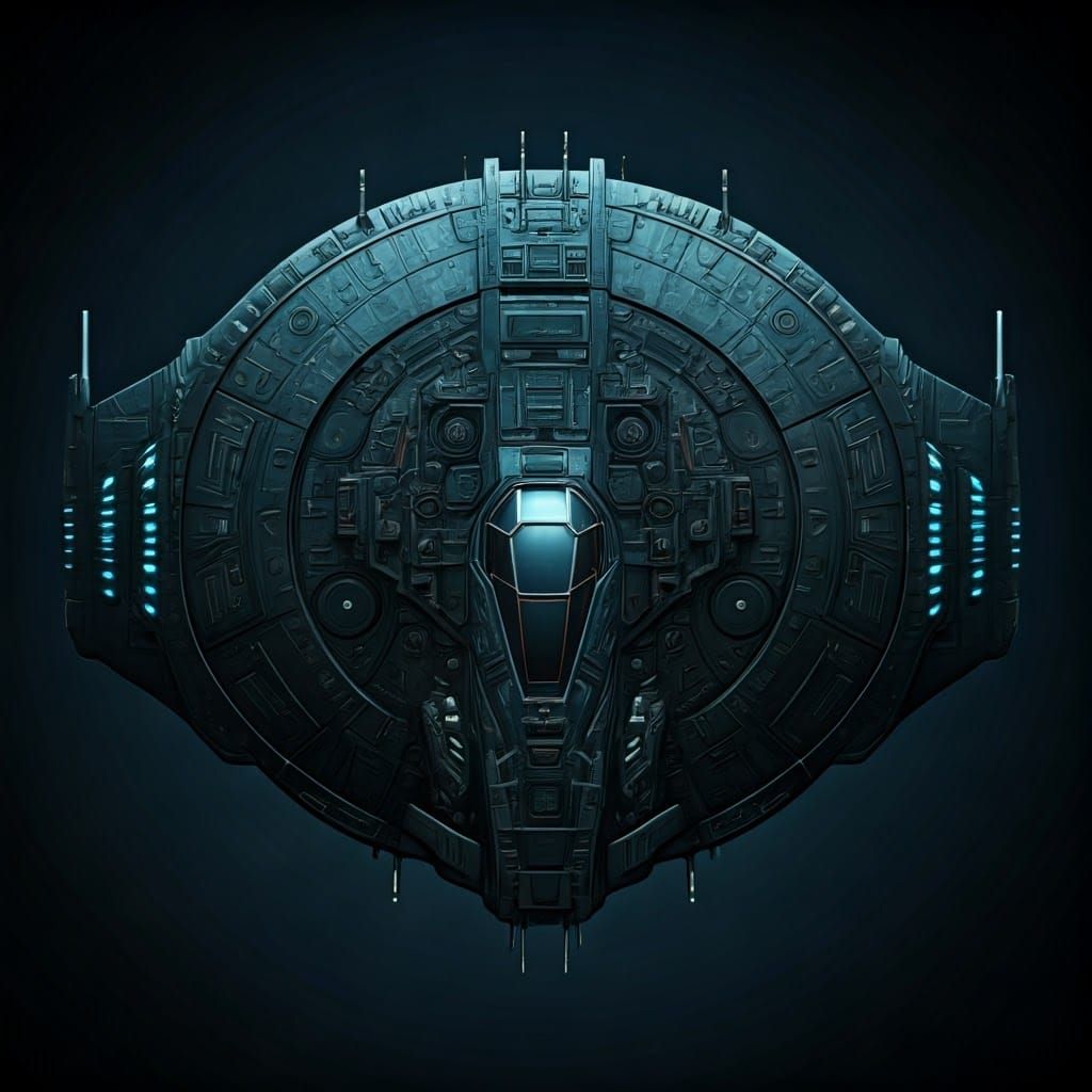 Dark Sci-Fi Alien Fighter in Industrial Futurism Style