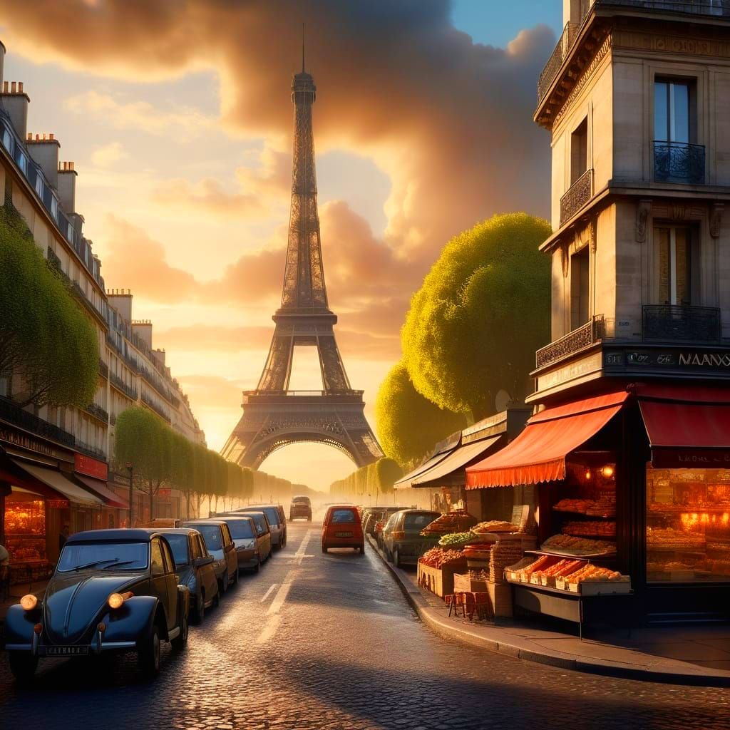 Epic Parisian Morning in Cinematic Digital Art