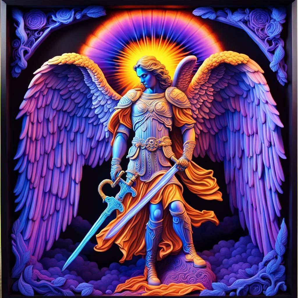 Archangel Michael Sword: 3D Blacklight Art