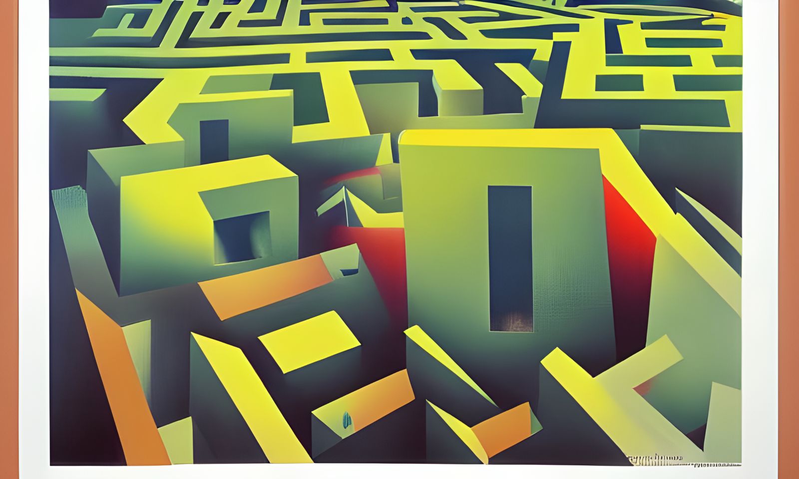 Surreal Brain Maze in a Wonderland Landscape