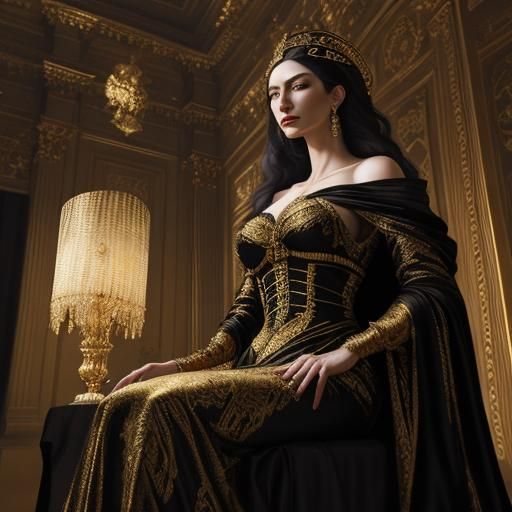 Serpent in Baroque Oil Painting with Golden Light