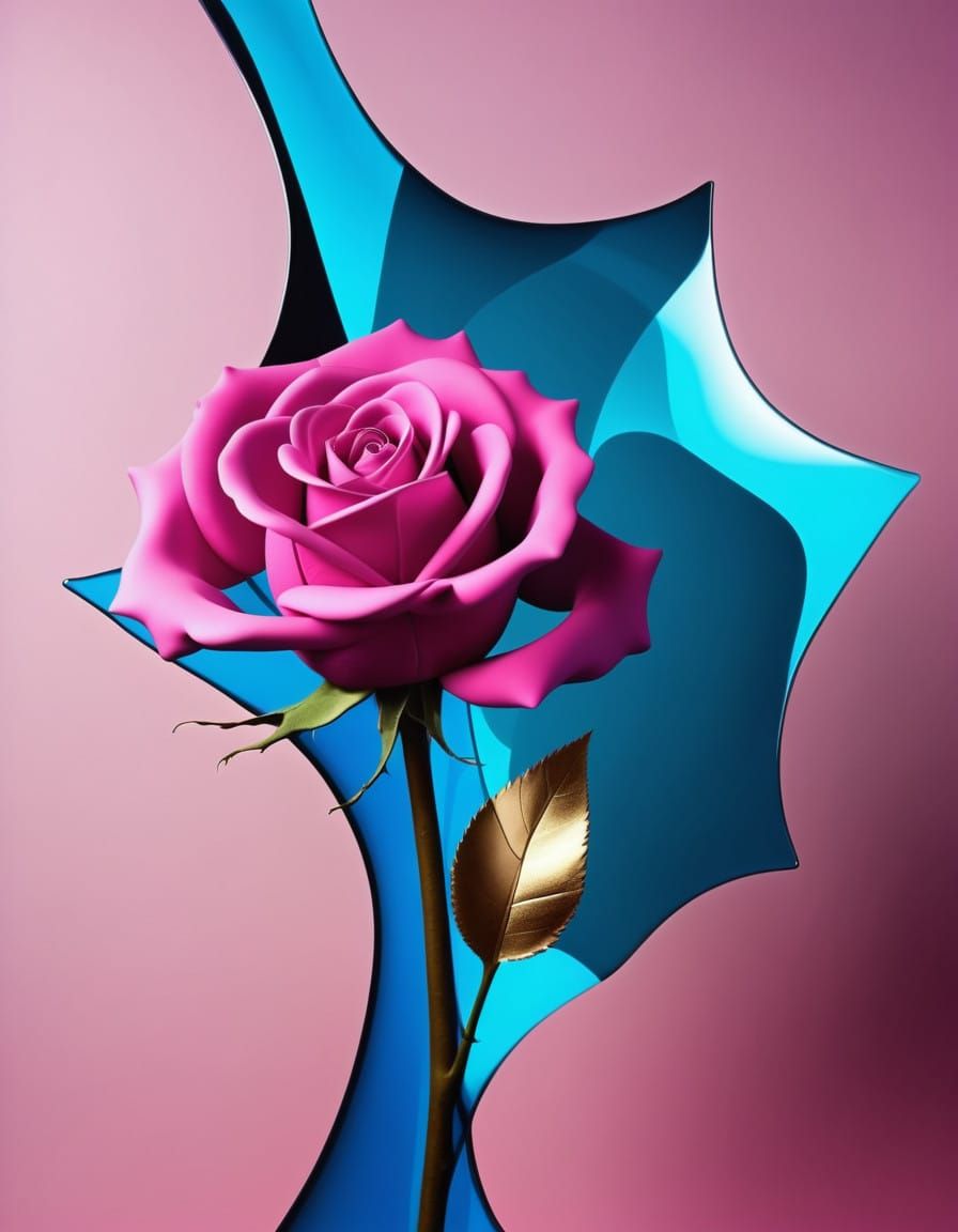 Ethereal Rose Forms in Cosmic Dance