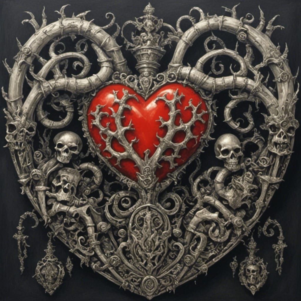 Detailed Stag Heart Illustration