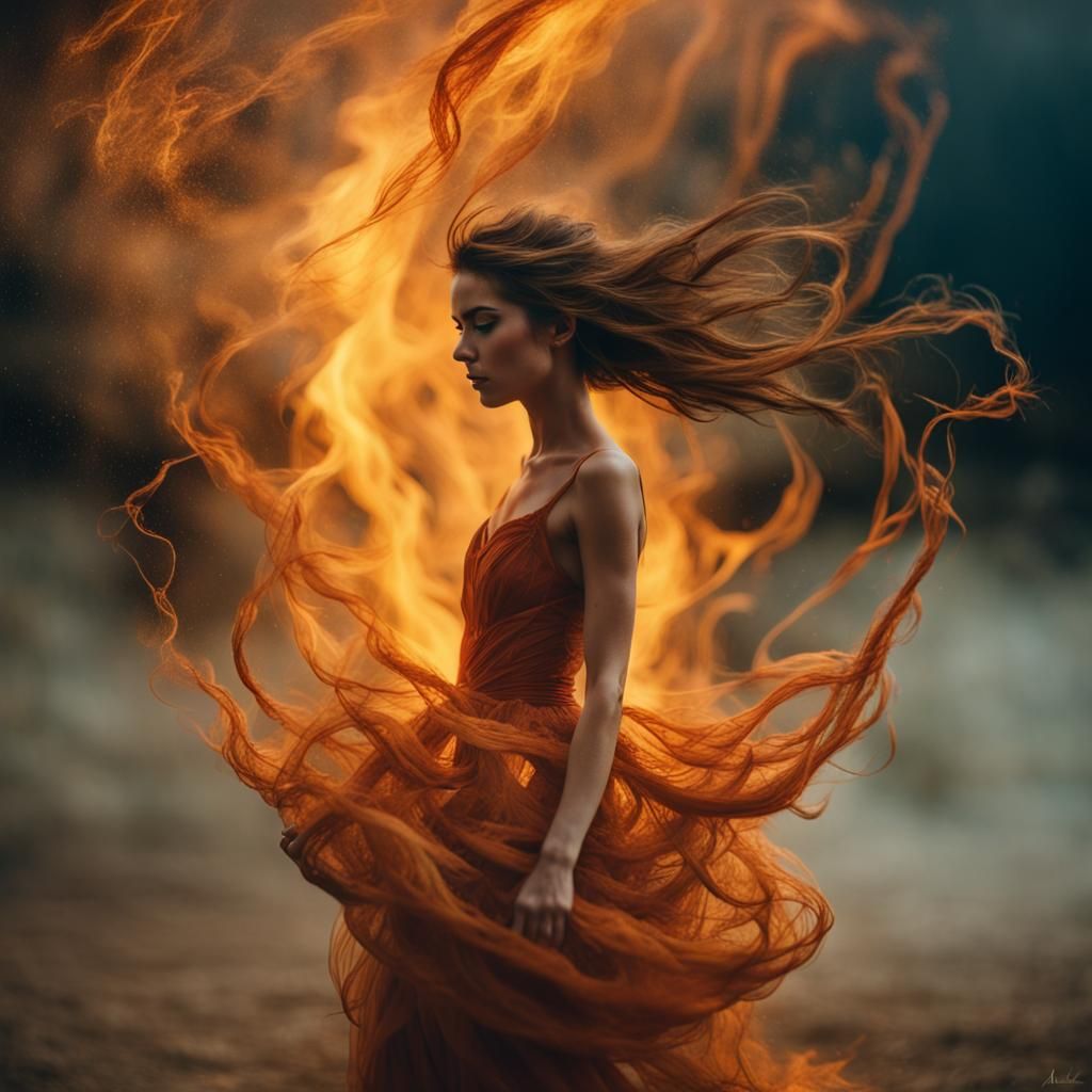 Whimsical Tornado of Fire and Color