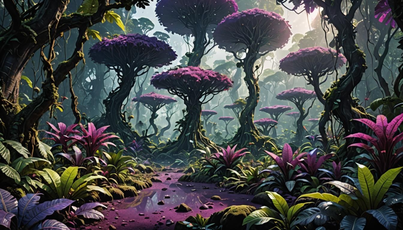 Jungle forest on an alien planet