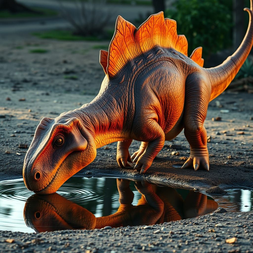 Drinking from a puddle