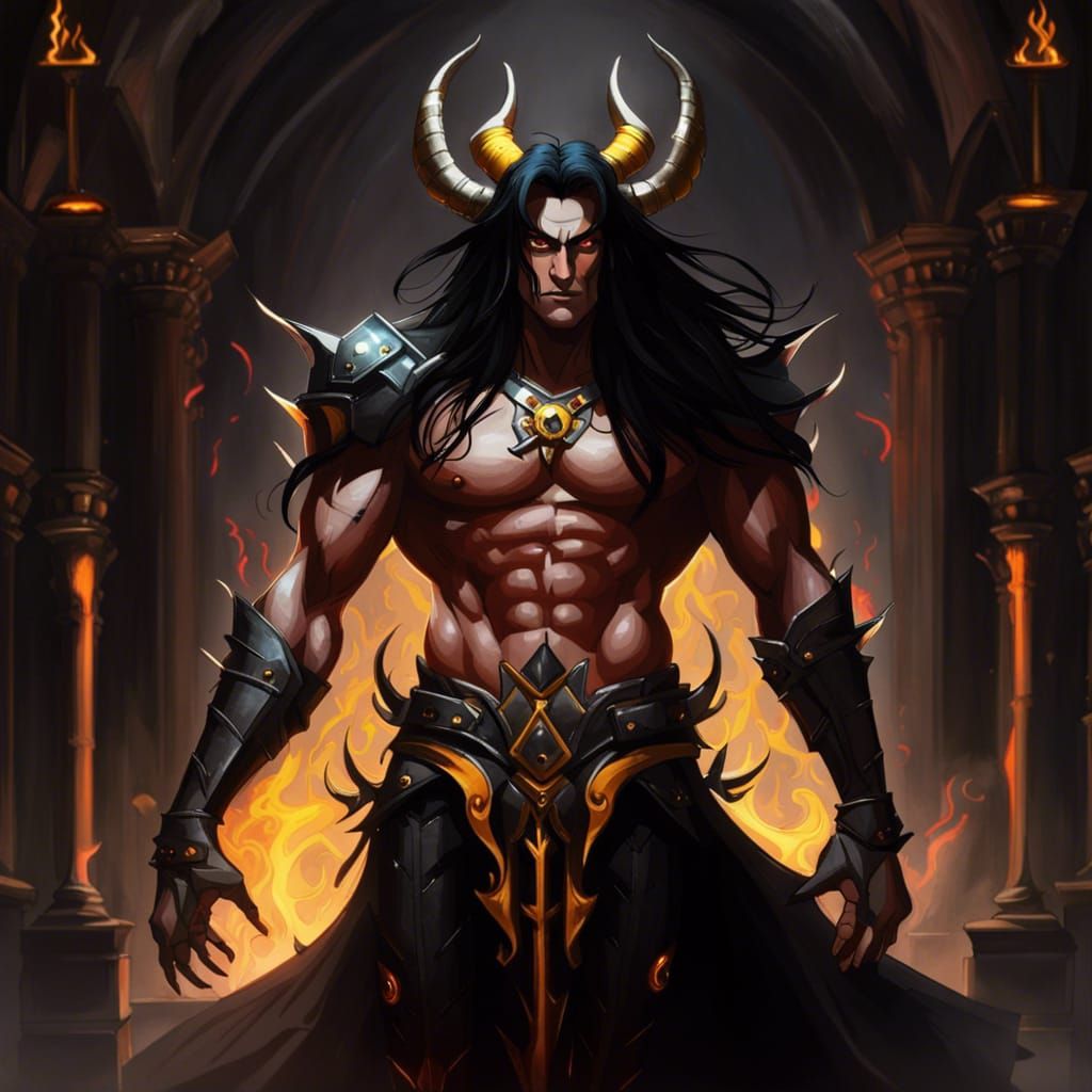 Imposing Demon Figure in Castle Chamber