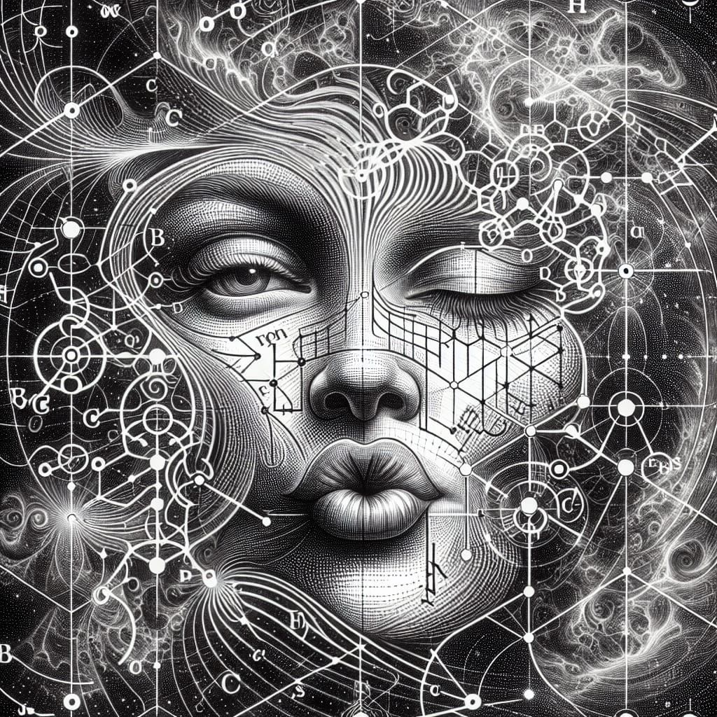 Intricate Steel Engraving of a Woman's Face