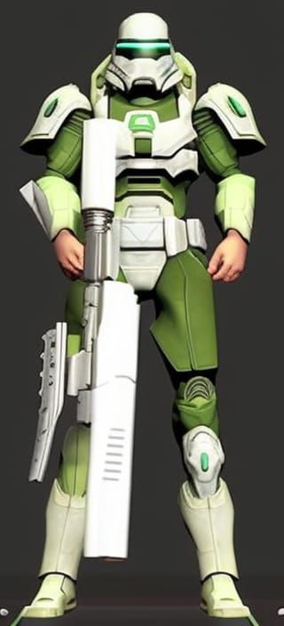 Armored Sci-Fi Warrior in Tactical Gear