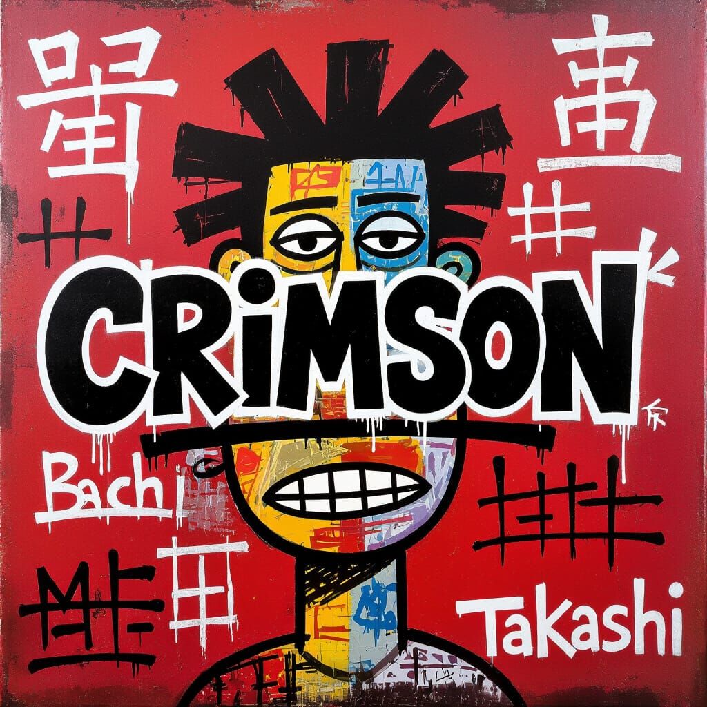 Crimson Album Cover with Graffiti-Style Text