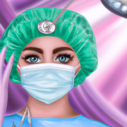 Cute Surgeon Illustration in Operating Room