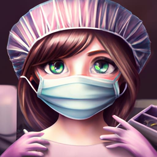 Cute Surgeon Illustration in an Operating Room