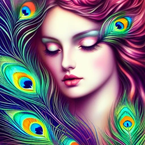 Detailed Peacock Feathers Inspired by Dittmann