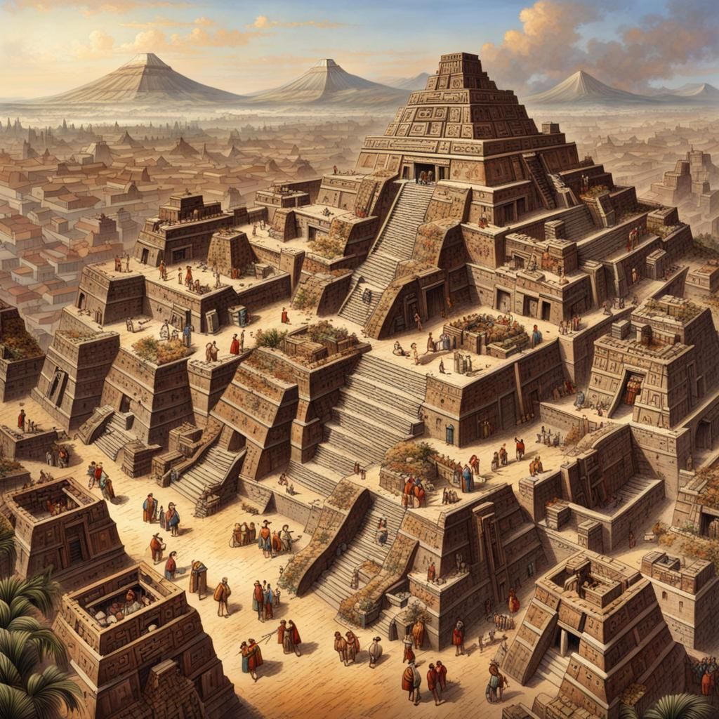 Modern Aztec City in the 20th Century