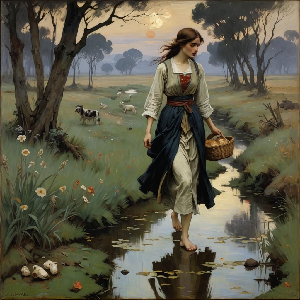 Melancholy Abandonment: An Expressionist Painting of Loss