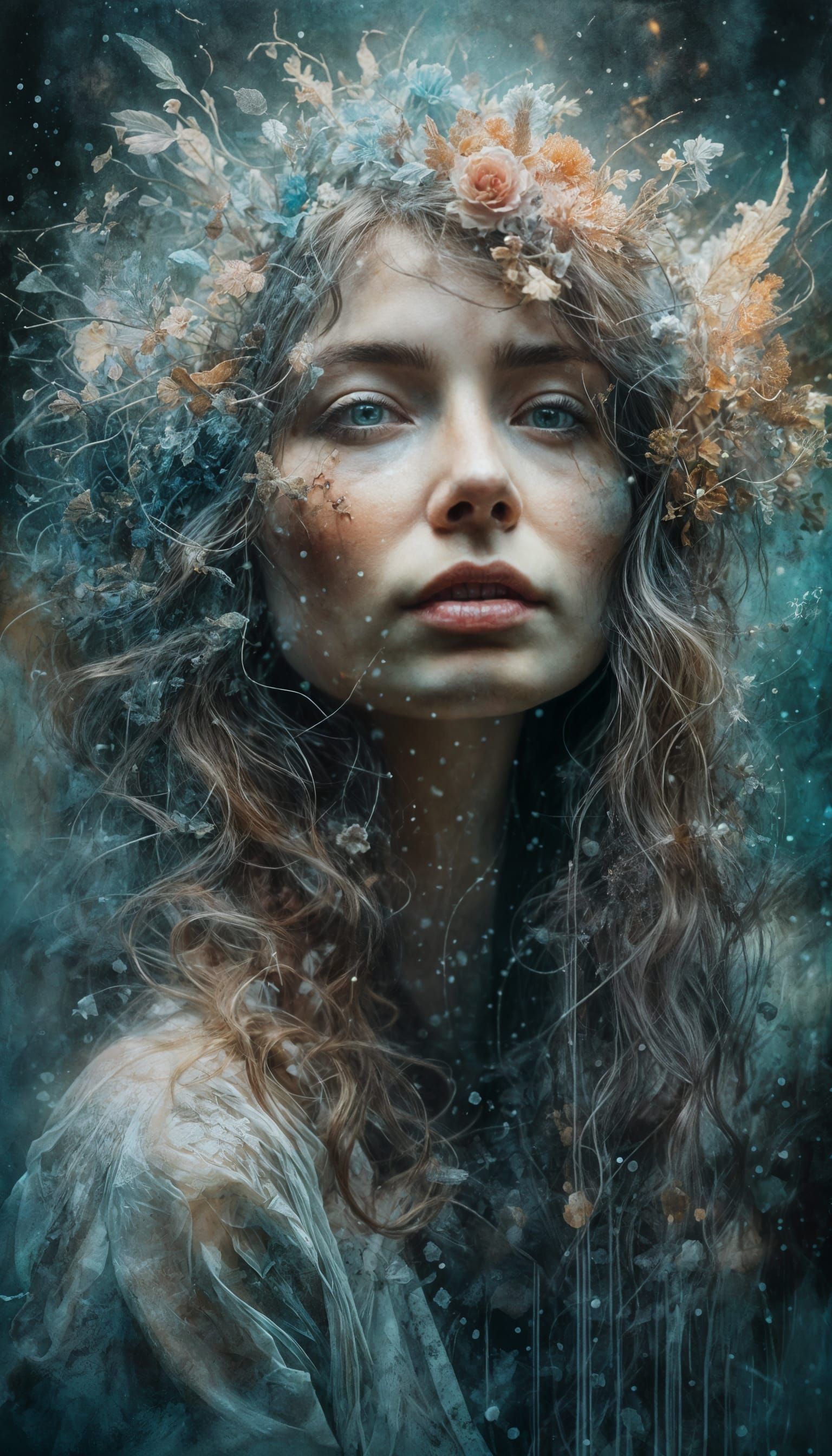 Dreamy Surreal Portrait in Mixed-Media Photography