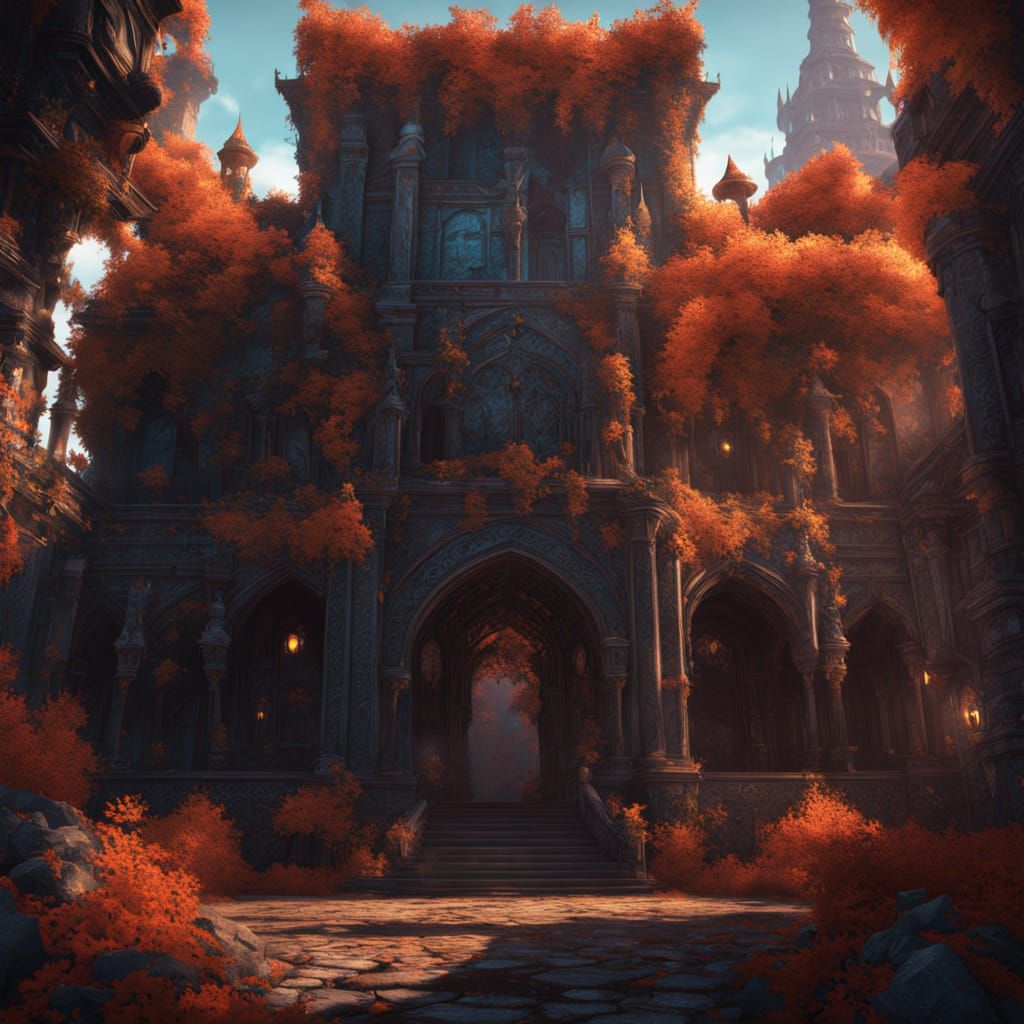 Vampire Fox in Gothic City Concept Art