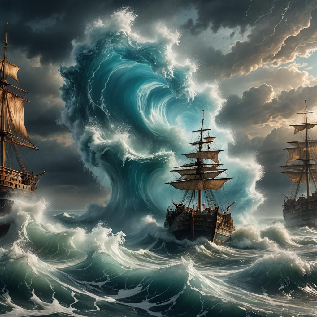 Stormy Sea Encased in Glass, Turner Style