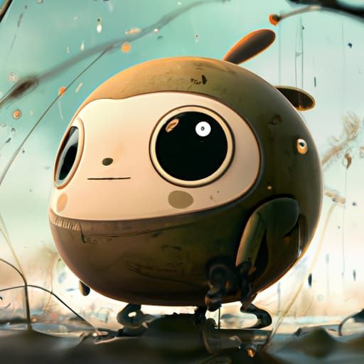 Cute Boba Creature in Studio Ghibli Style