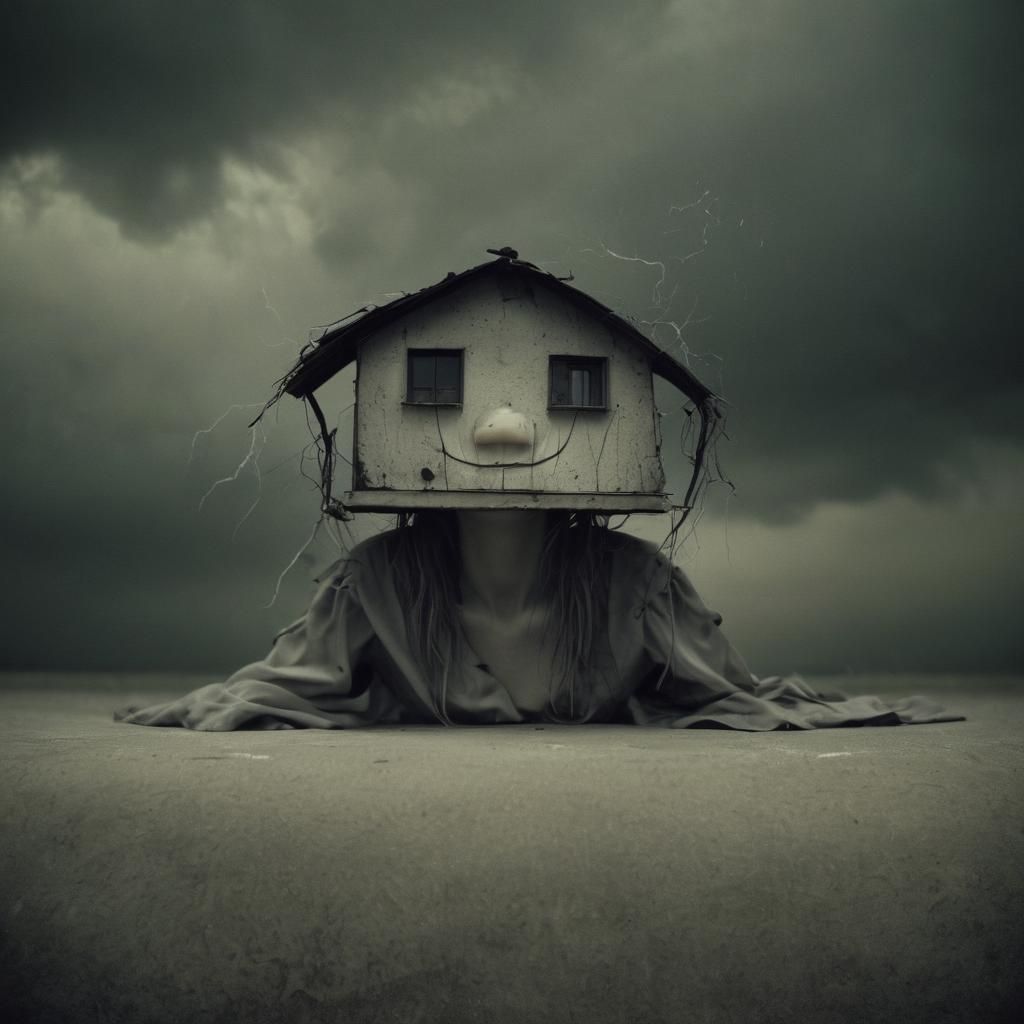 Girl's Dream: Thunderstorm House in Fine Art Style
