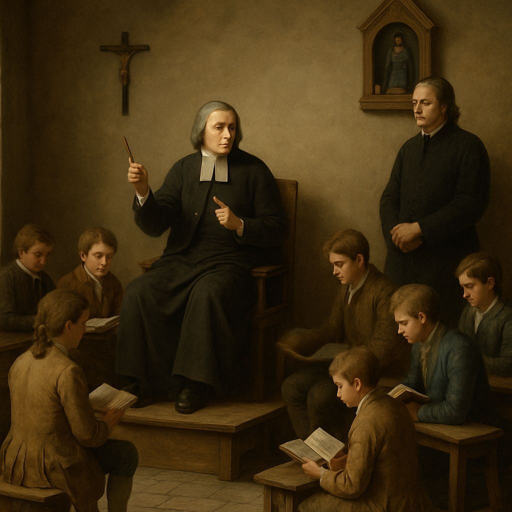18th Century Classroom Scene with Jean-Baptiste de La Salle