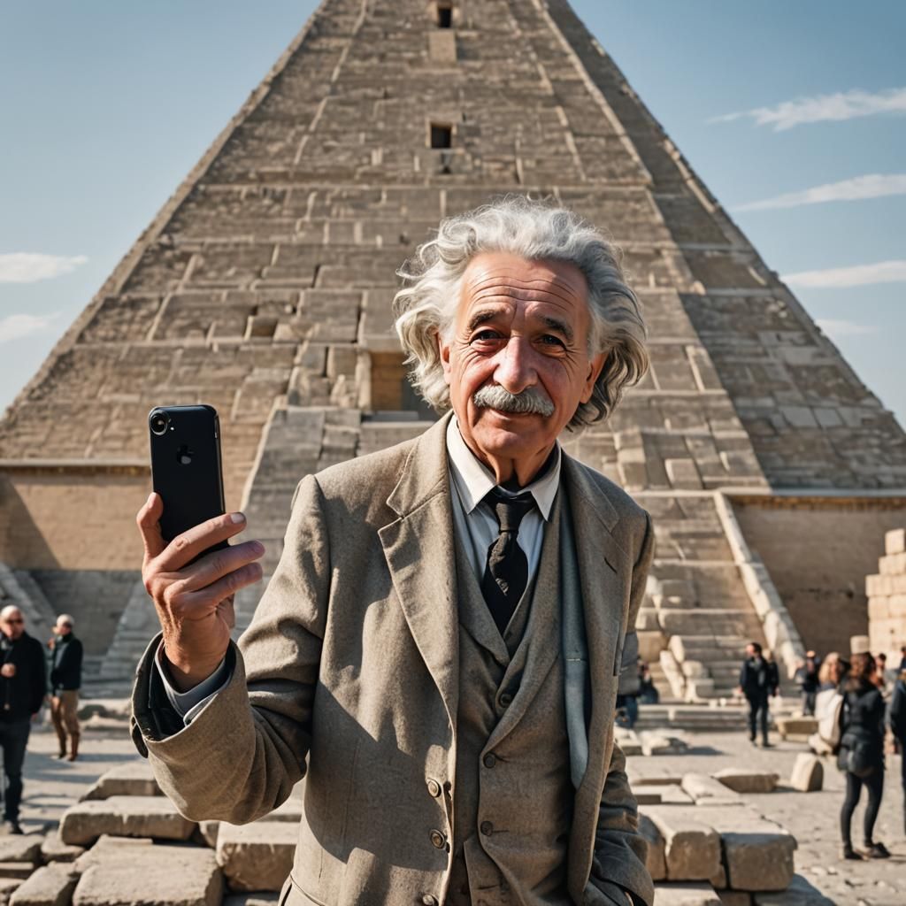 Einstein's Pyramid Selfie: A Historical Paradox