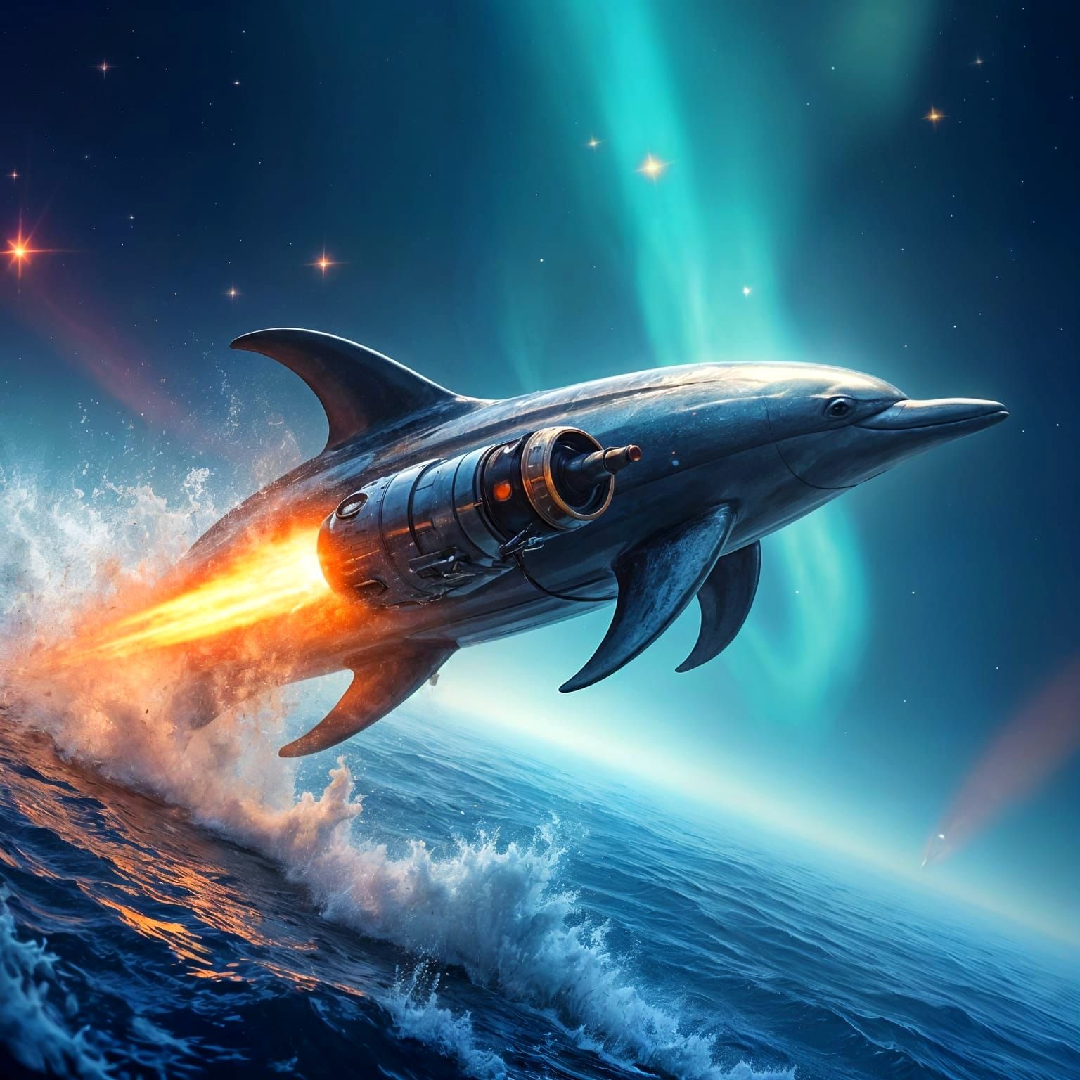Dolphin Blasts Off into Cosmic Space