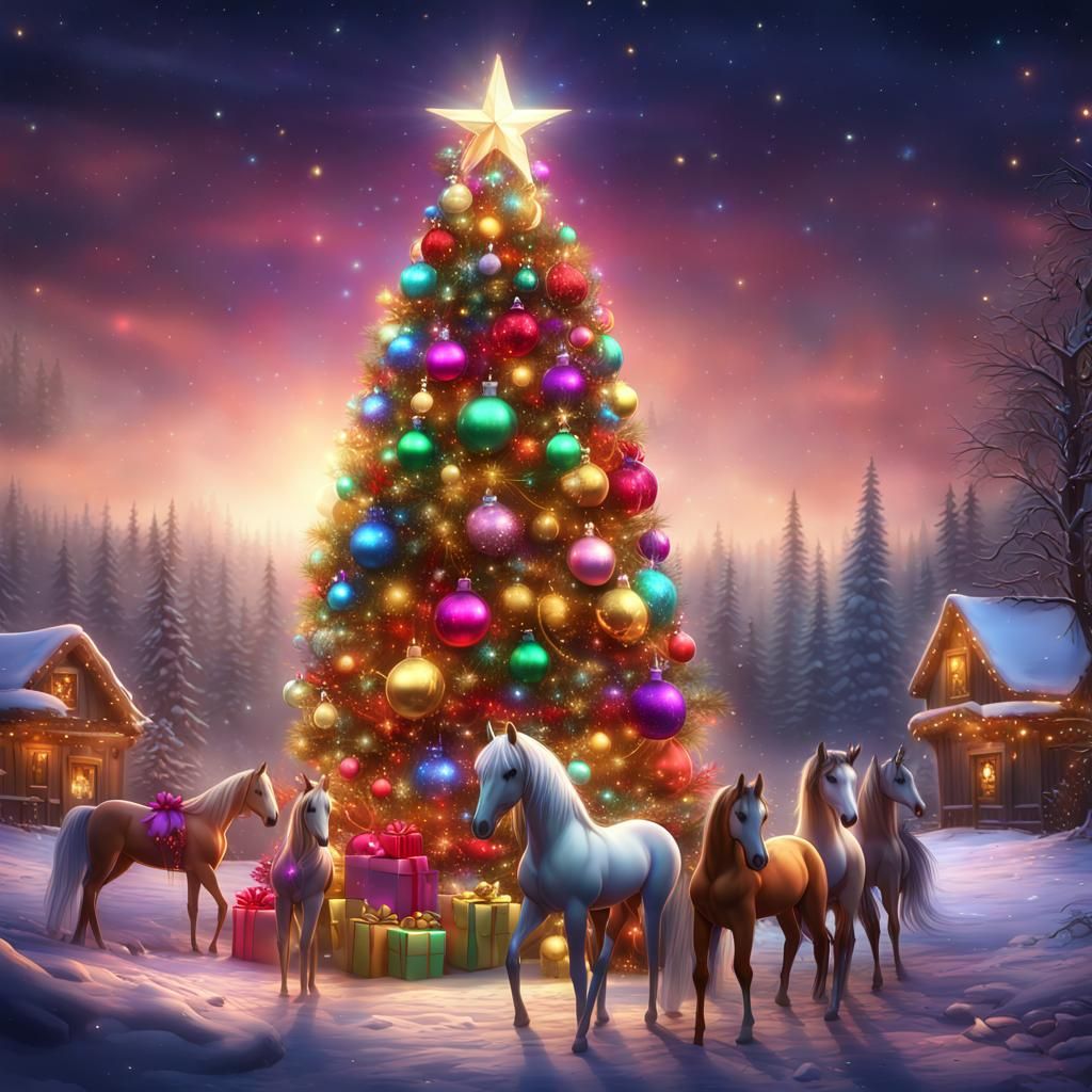 Fashion Star Fillies Christmas Tree Fantasy Art