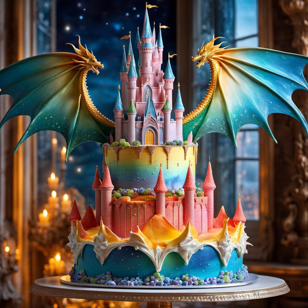 Dragon Castle Cake