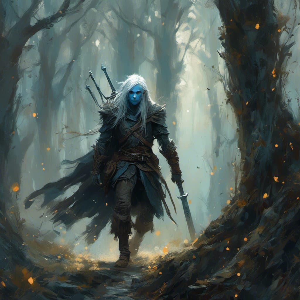 Drow Ranger Stalks Through Enchanted Forest