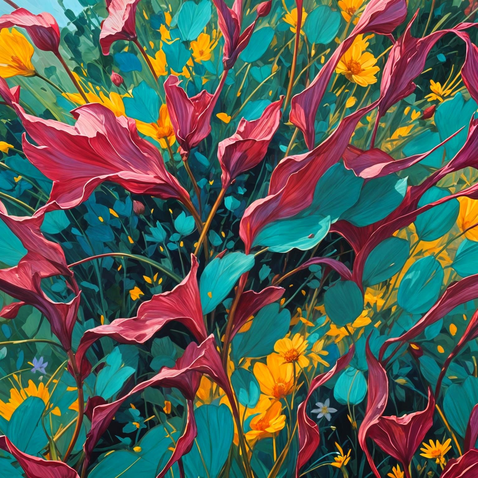 Blooming Flower Field Landscape