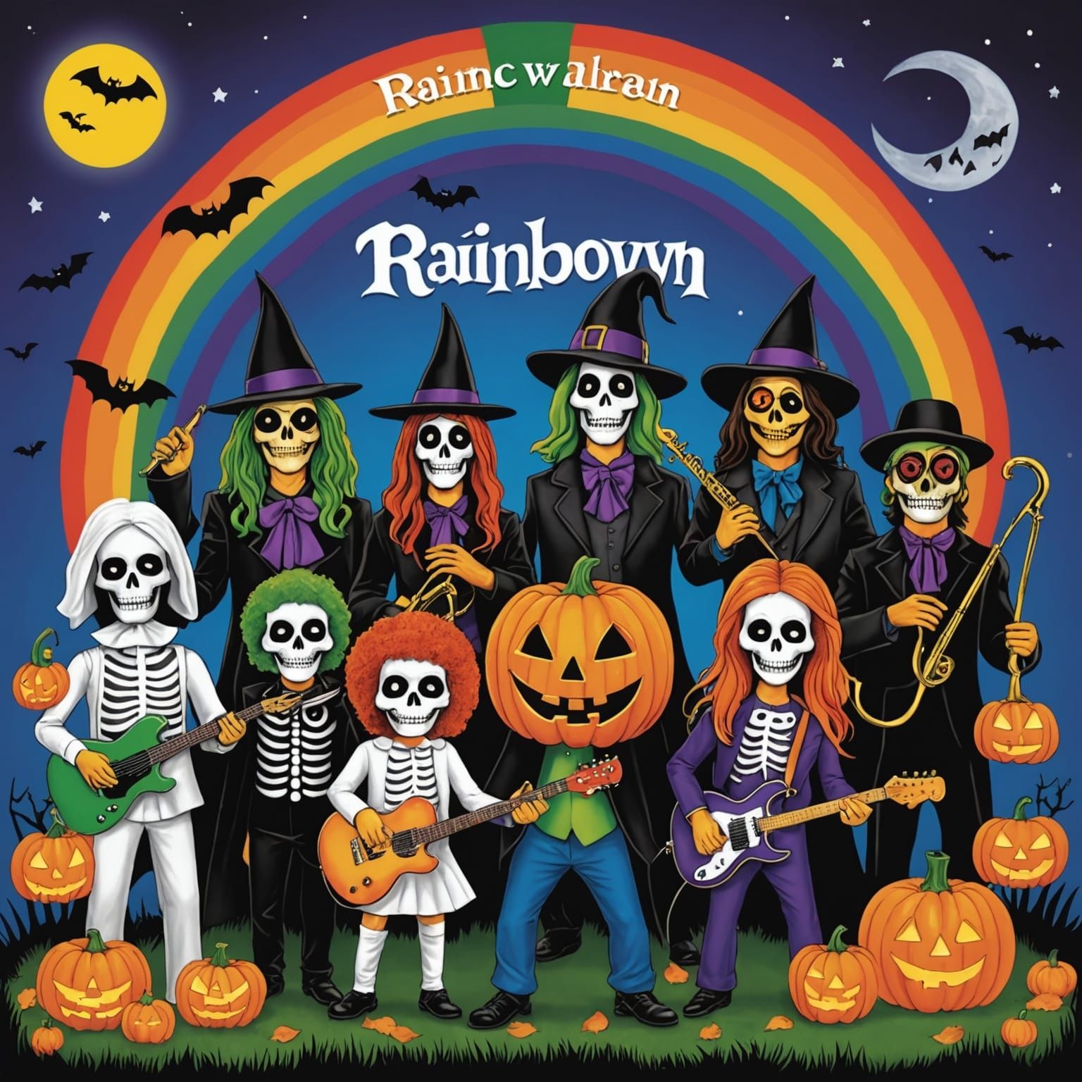 Rainbow Halloween Band Album Cover Art