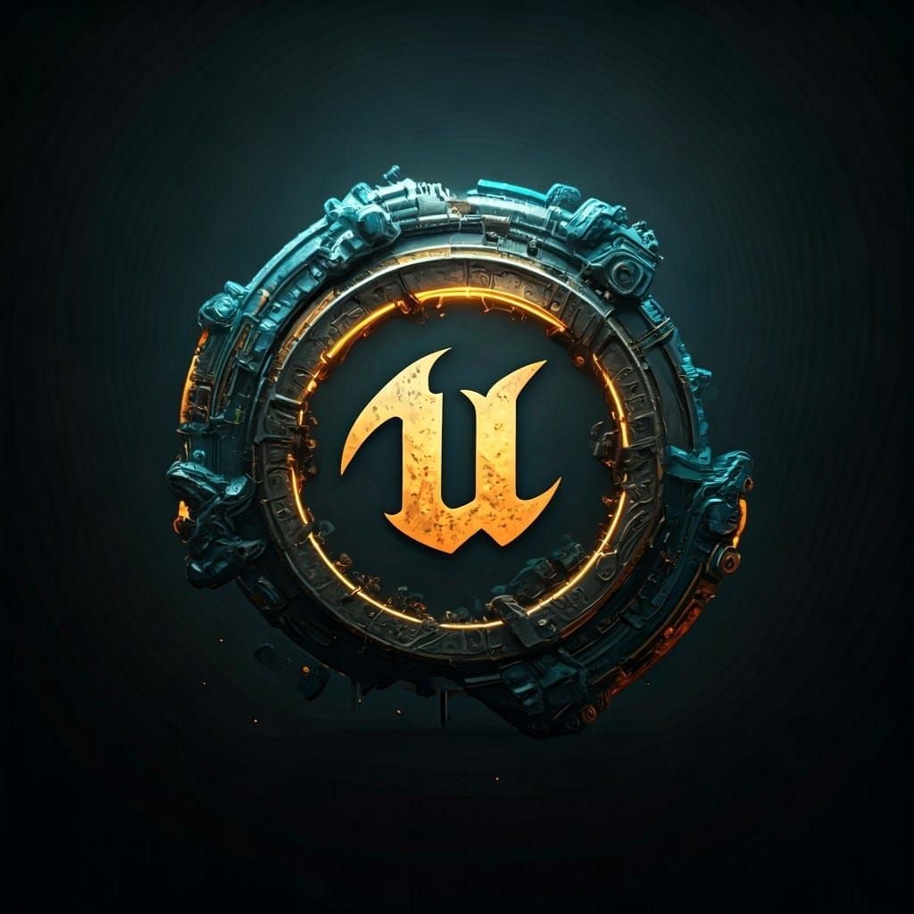 Detailed Computer Logo in Fantasy Style